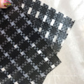 woven black grid clear film